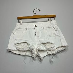 American Eagle Cut-off White Denim Shorts